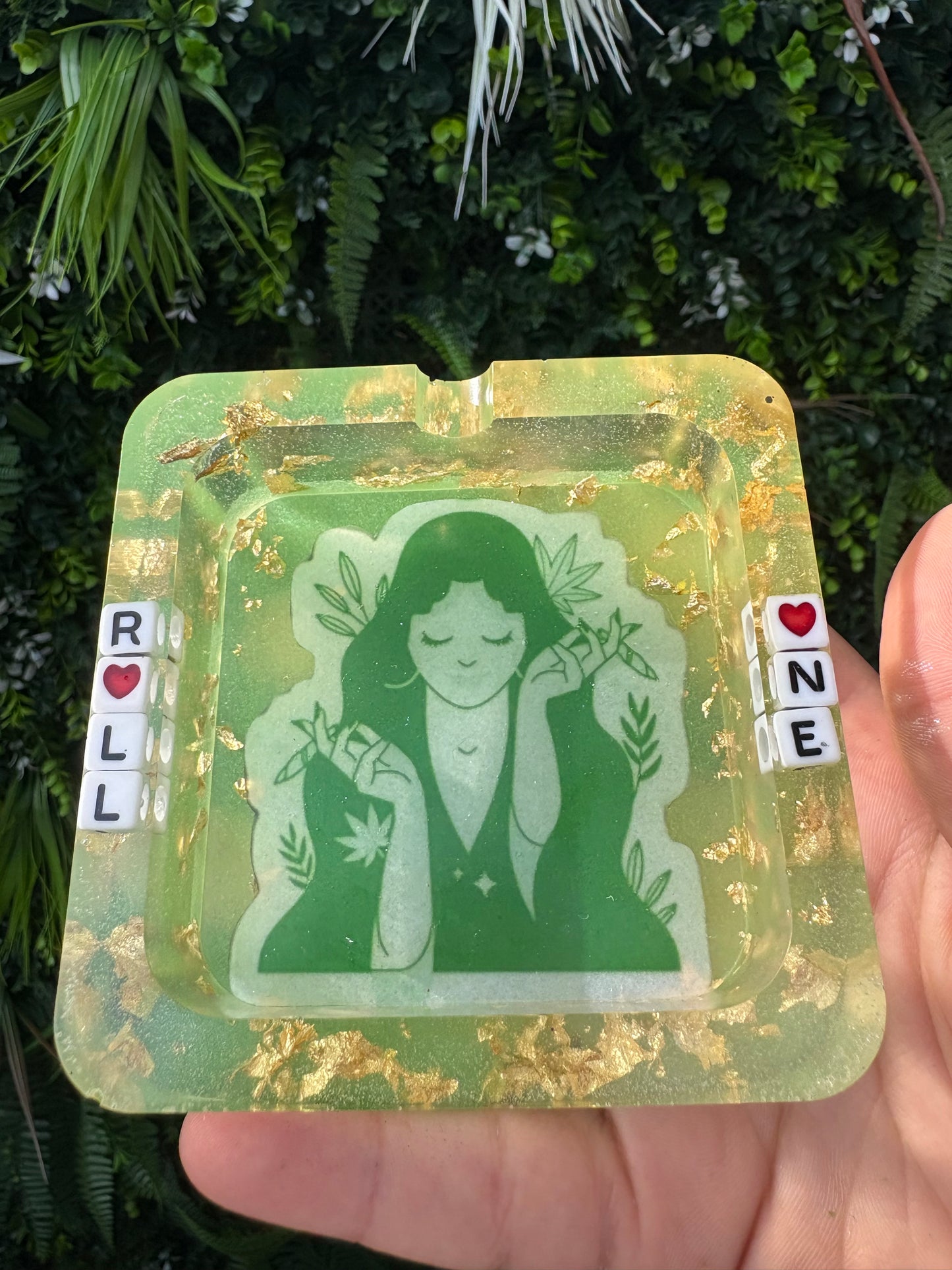Green Goddess Square Ashtray
