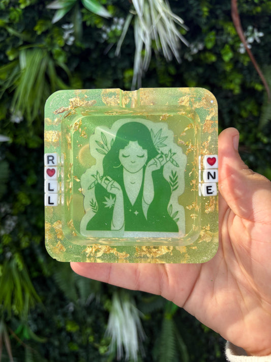 Green Goddess Square Ashtray